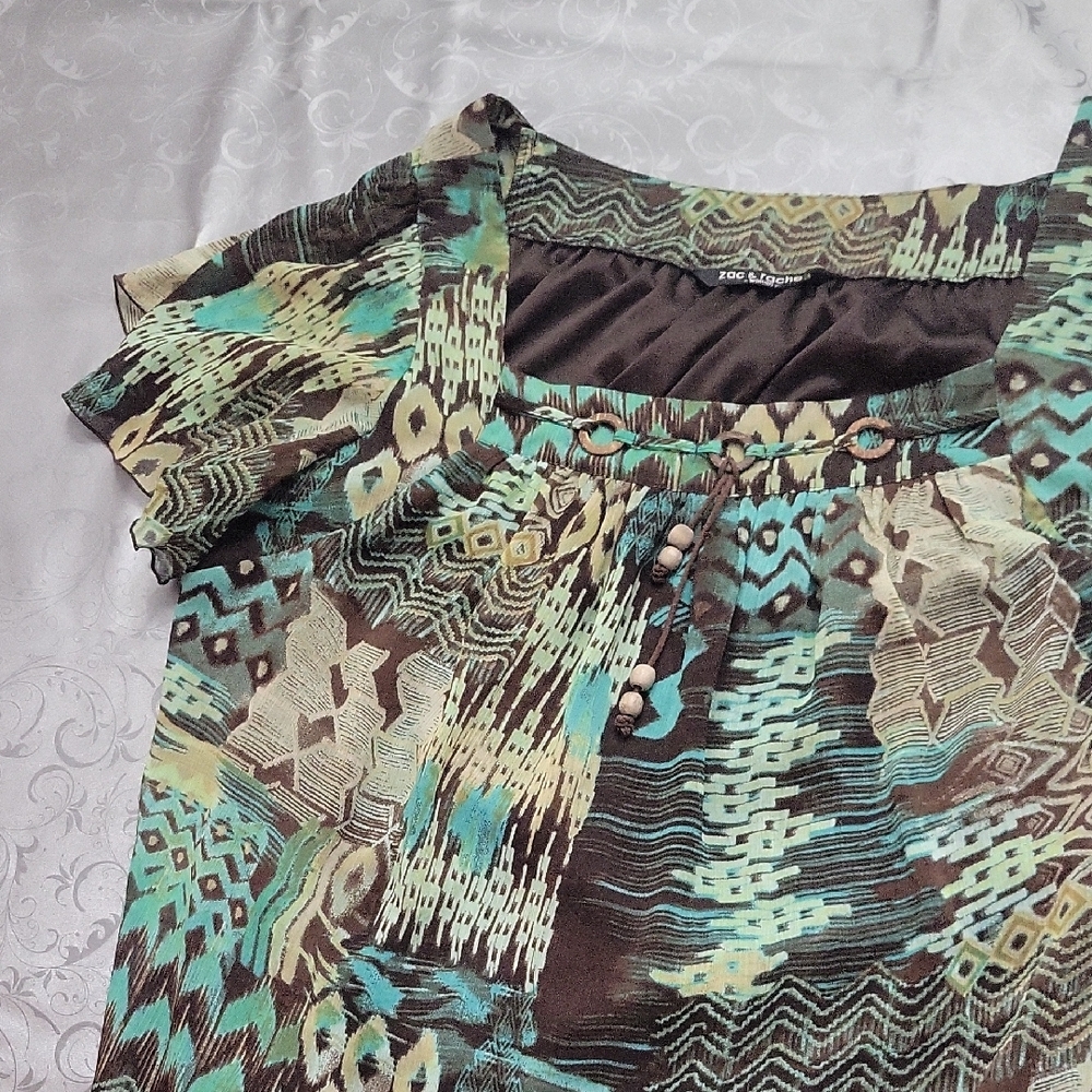 Zac & Rachel Multicolor Patterned Blouse - Picture 6 of 9